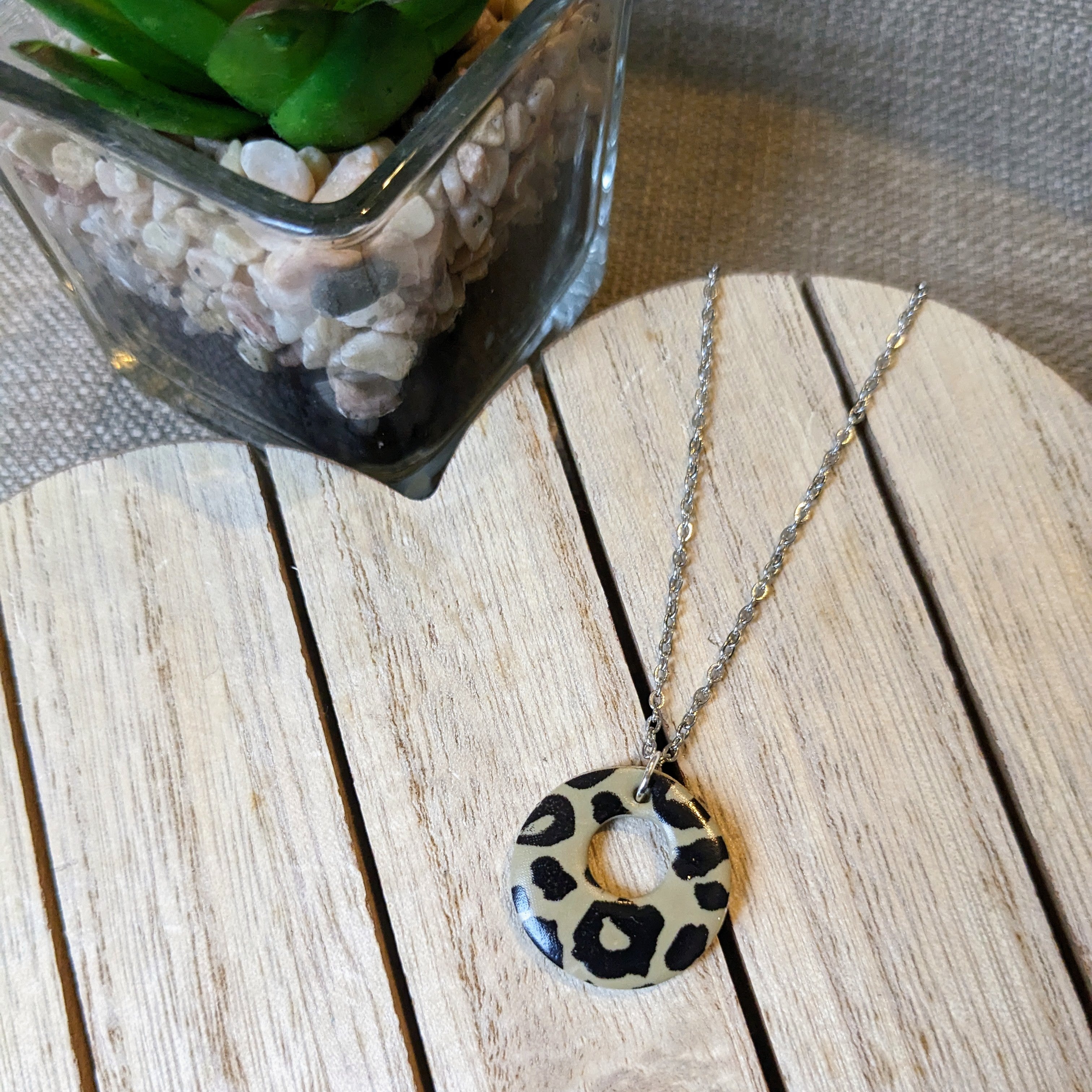 Leopard print necklace