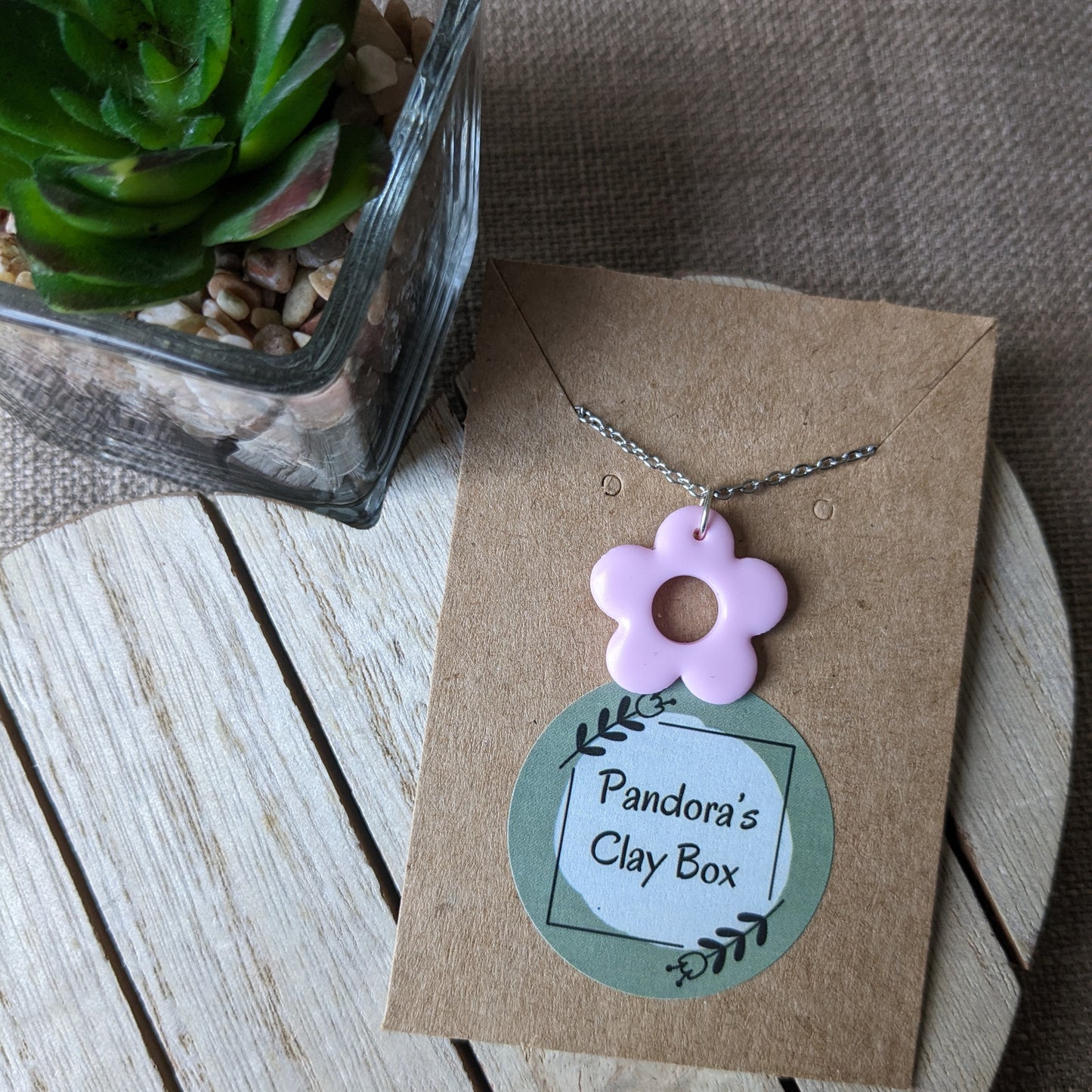 Pink Large flower necklace