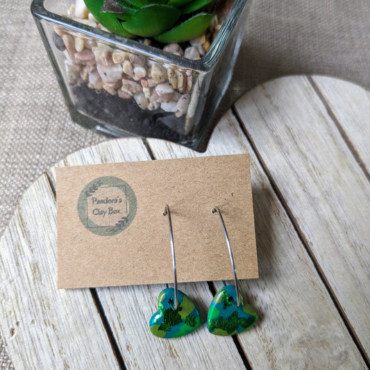 Green mix heart hoops