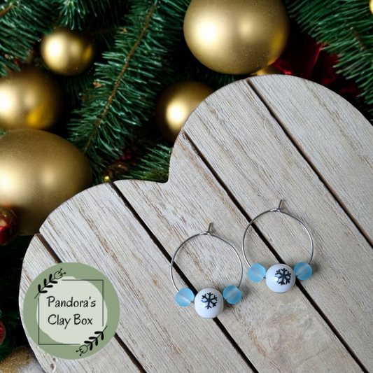 Snowflake bead hoops