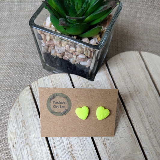 Neon heart studs