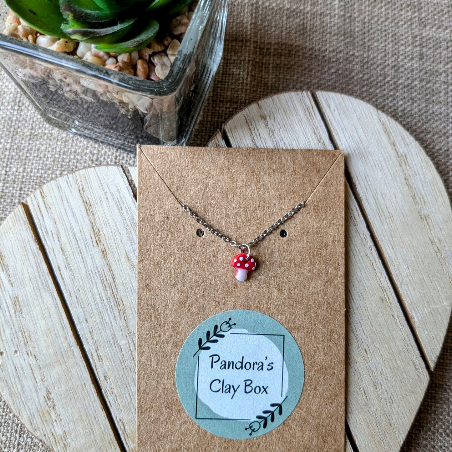 Mini mushroom necklace