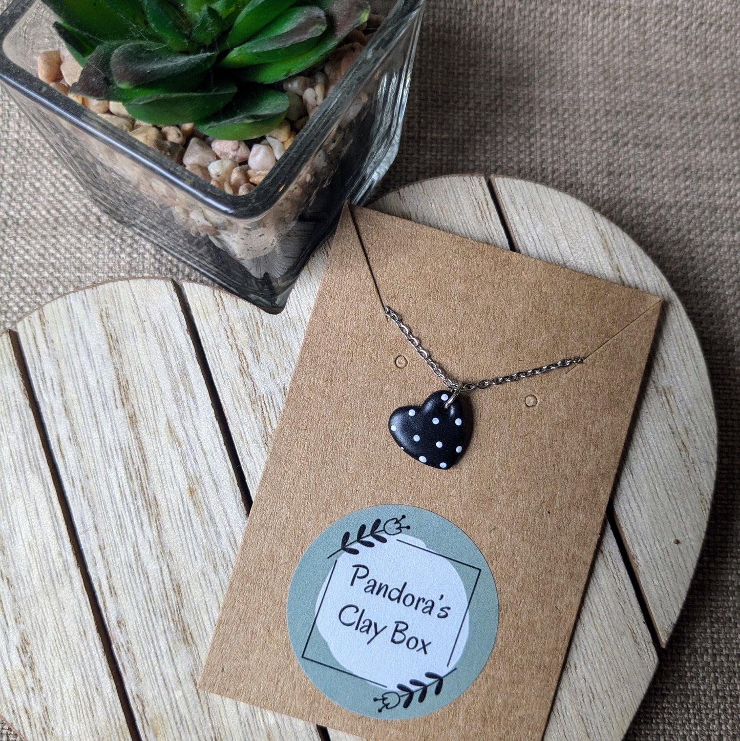 Polka dot heart necklace