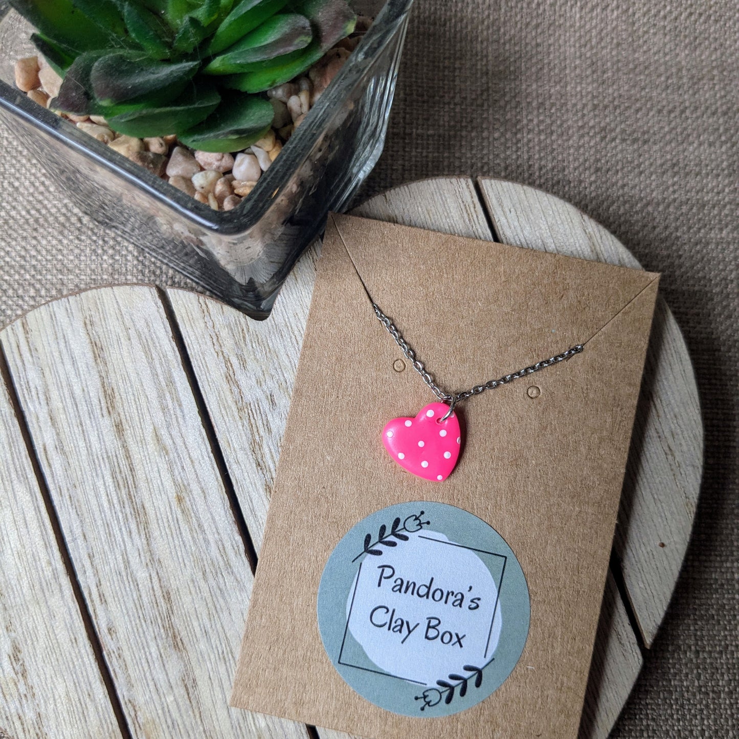 Polka dot heart necklace