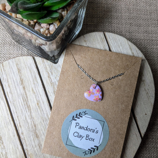 Floral heart necklace