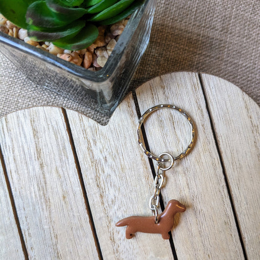 Sausage dog keyring