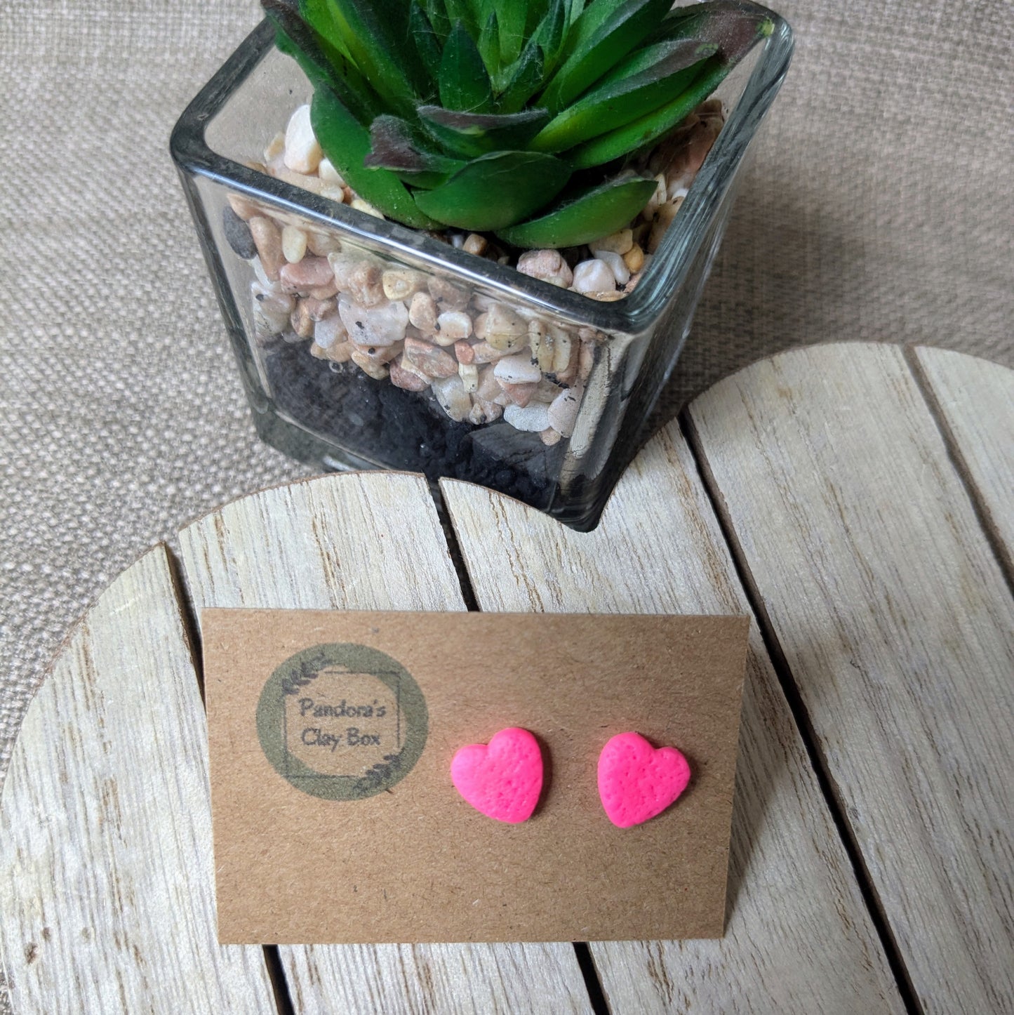 Neon heart studs