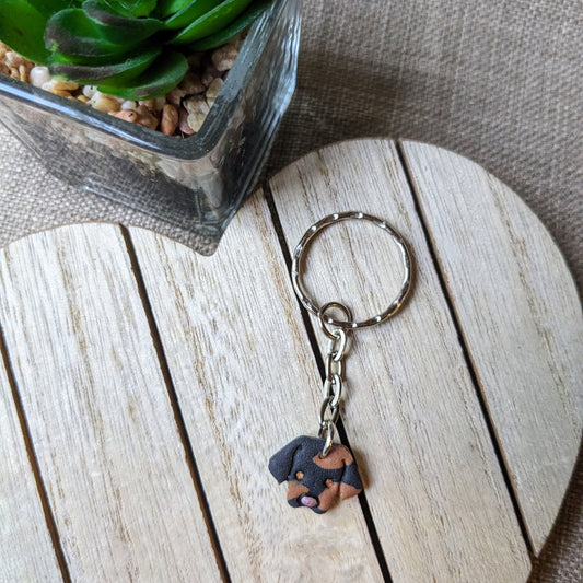 Dog head keyring