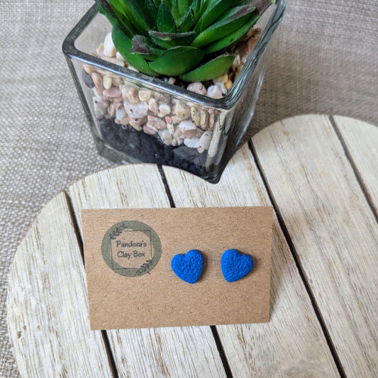 Blue heart studs