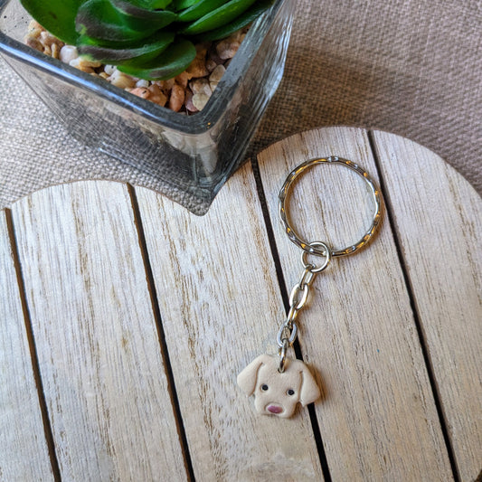 Dog head keyring