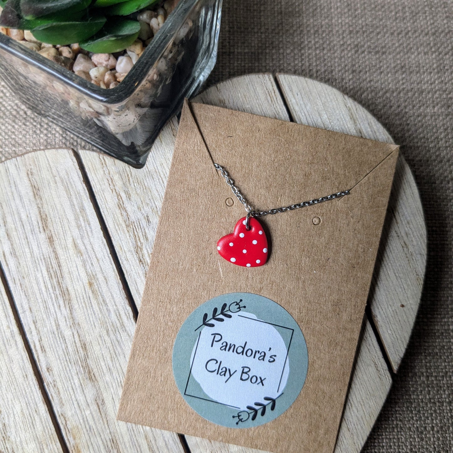 Polka dot heart necklace