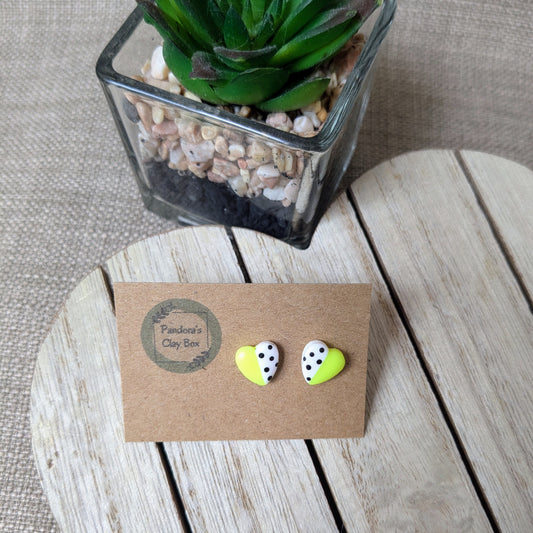 Neon heart studs