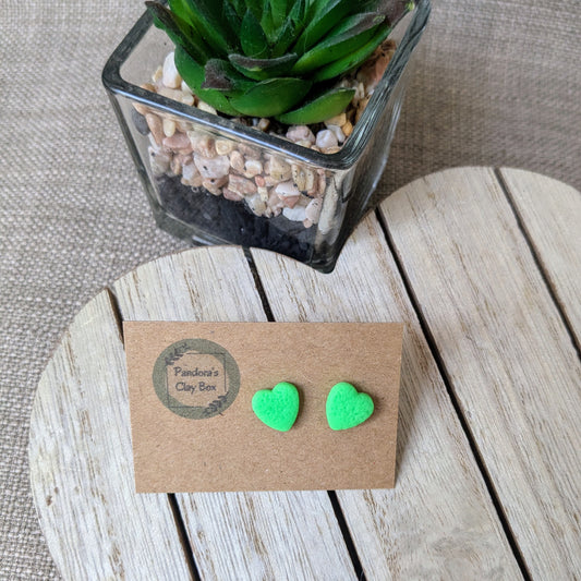 Neon heart studs