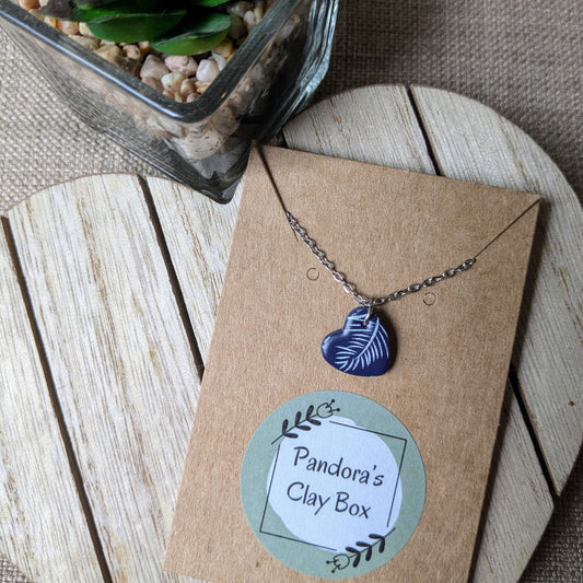 Navy heart necklace