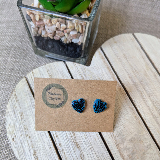 Black foil heart studs