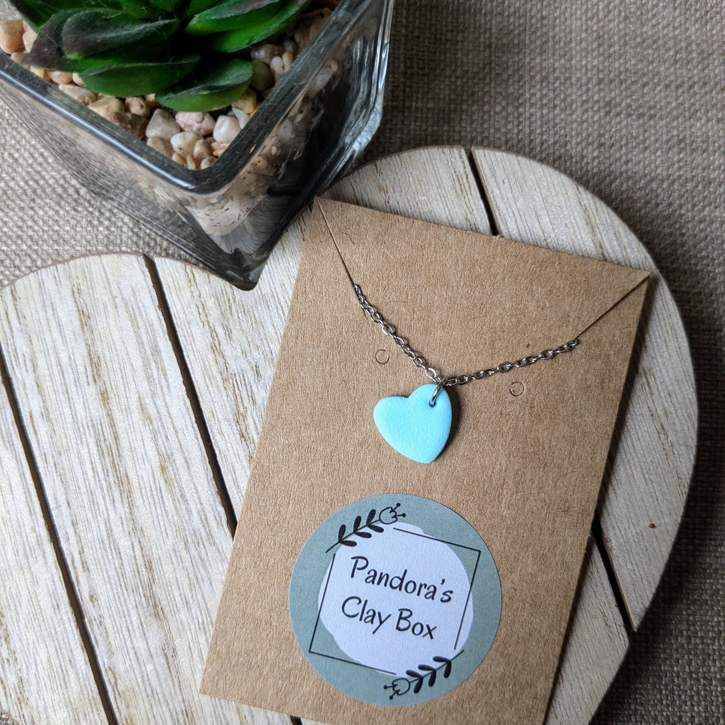 Mint heart necklace