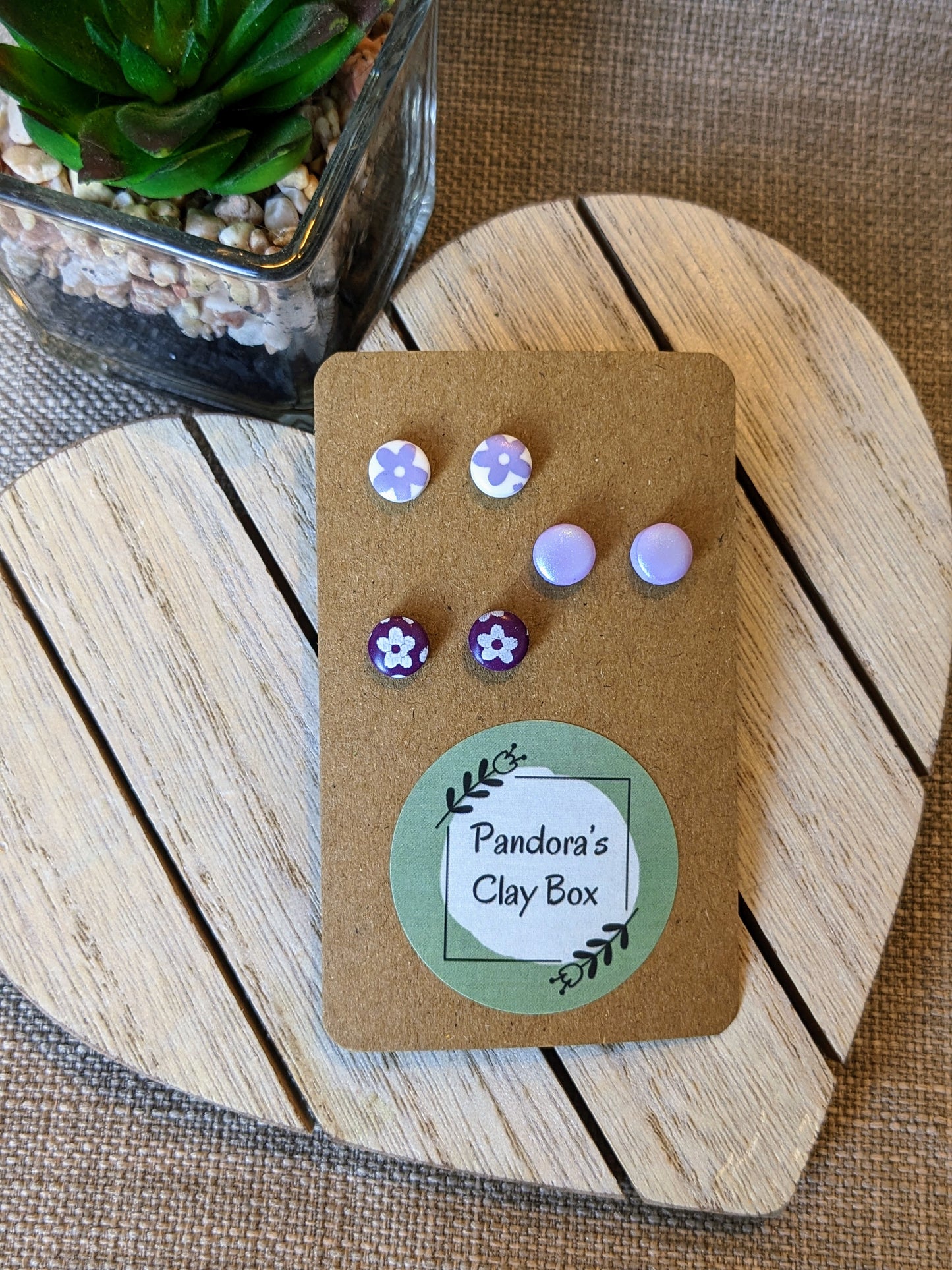 Mini purple trio studs