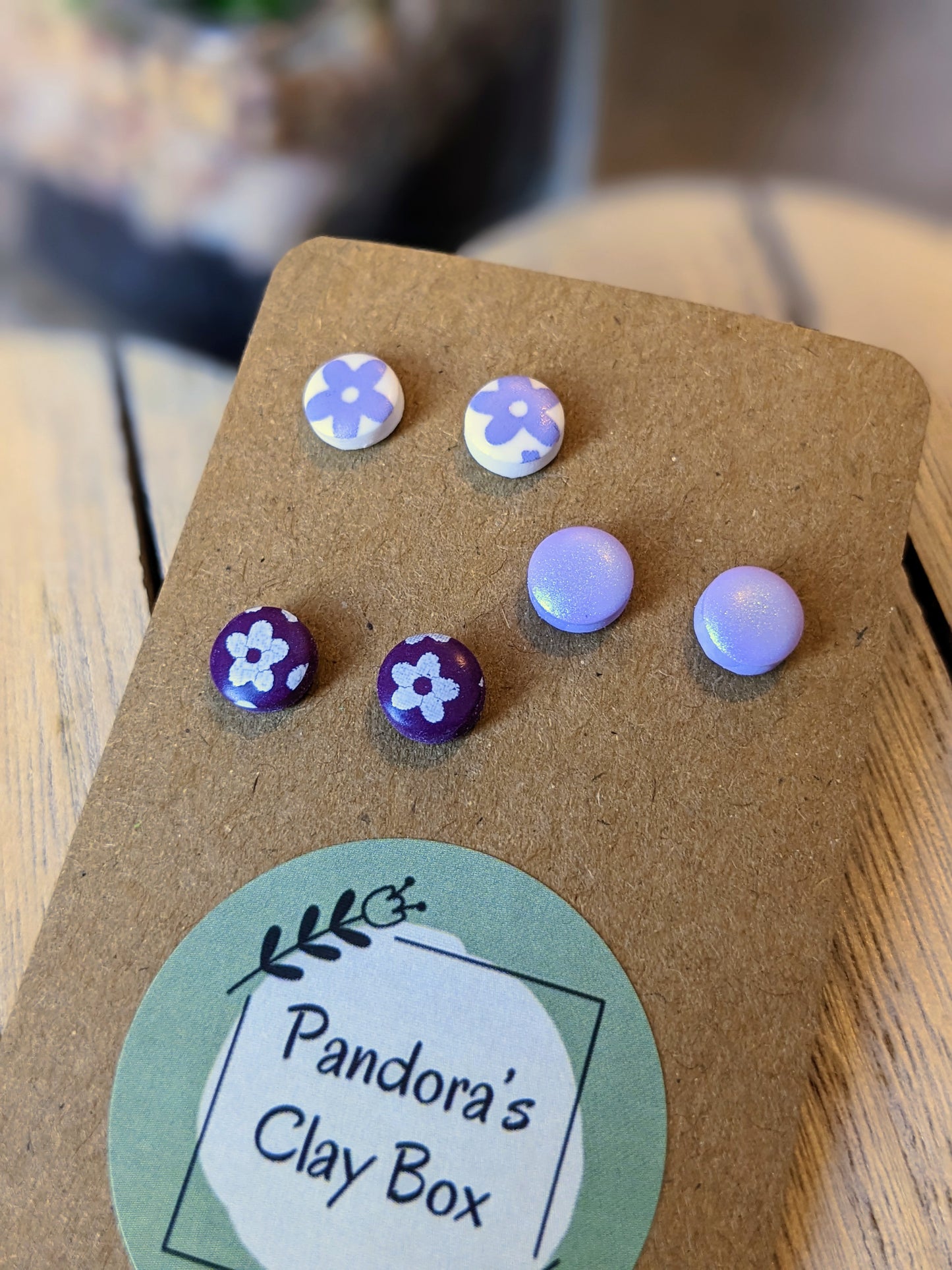 Mini purple trio studs